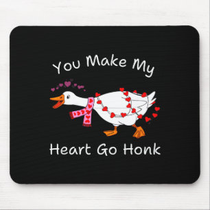 You Make My Heart Go Honk Coquette Valentine Goose Mouse Mat