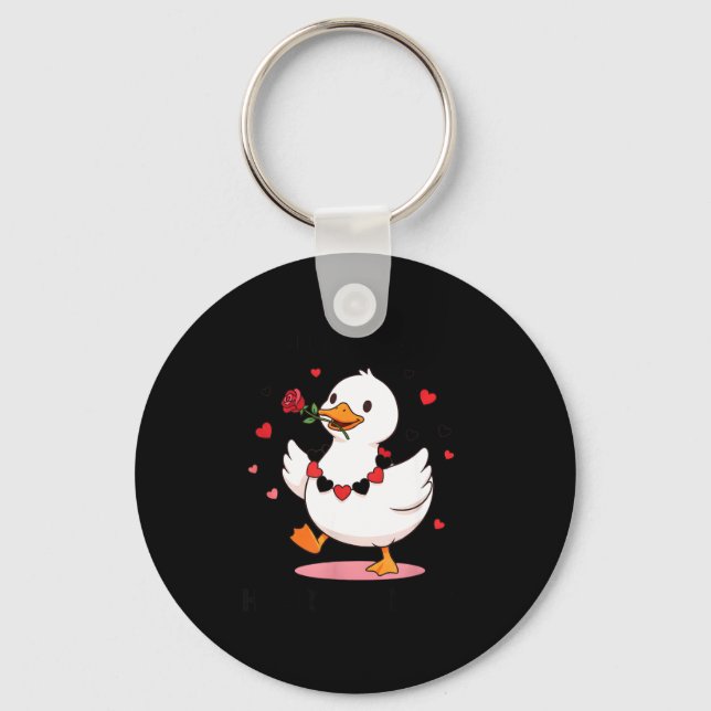 You Make My Heart Go Honk Funny Goose Valentine’s  Key Ring (Front)