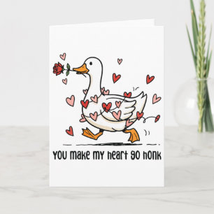 You Make My Heart Go Honk Funny Goose Valentine Sa Card