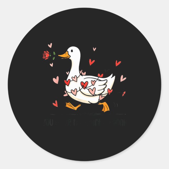You Make My Heart Go Honk Funny Goose Valentine Sa Classic Round Sticker (Front)