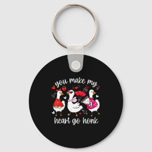 You Make My Heart Go Honk Funny Silly Valentine Go Key Ring