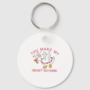 You Make My Heart Go Honk Funny Valentine Silly Go Key Ring