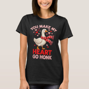 You Make My Heart Go Honk Goose Faux Yarn Loving G T-Shirt