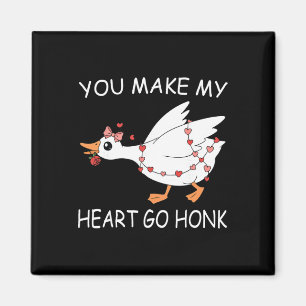 You Make My Heart Go Honk Valentine Cute Goose Coq Magnet