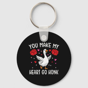 You Make My Heart Go Honk Valentine Goose _2 Key Ring