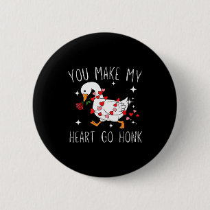 You Make My Heart Go Honk Valentine Goose  6 Cm Round Badge
