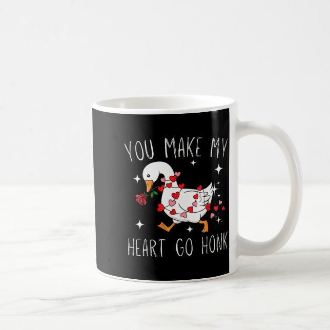 You Make My Heart Go Honk Valentine Goose  Coffee Mug (Right)
