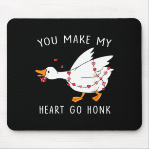 You Make My Heart Go Honk Valentine Goose Mouse Mat