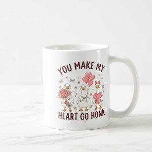 You Make My Heart Go Honk Valentine Goose Preppy  Coffee Mug