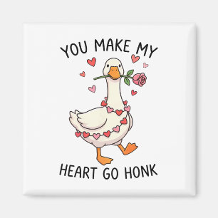 You Make My Heart Go Honk Valentine Goose Preppy  Magnet