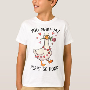 You Make My Heart Go Honk Valentine Goose Preppy T-Shirt