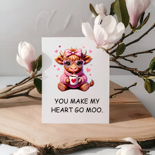 You Make My Heart Go Moo Funny Valentines Day Card
