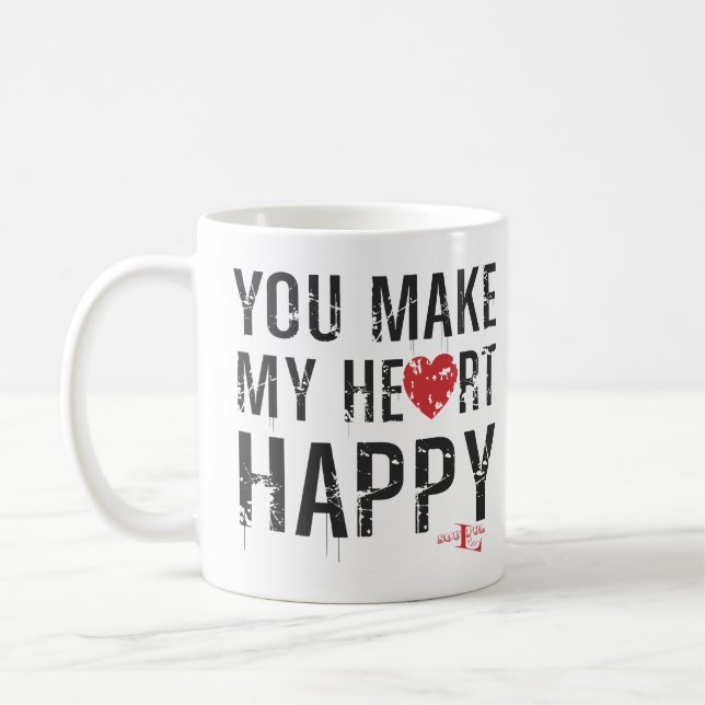 You Make My Heart Happy Coffee Mug (Left)