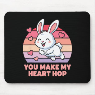 You Make My Heart Hop Cute Bunny Love Mouse Mat