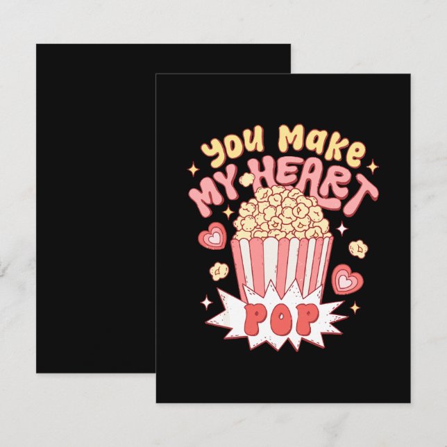 You Make My Heart Pop Funny Valentine's Day Card (Front/Back)