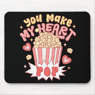 You Make My Heart Pop Funny Valentine's Day Mouse Mat