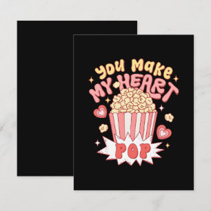 You Make My Heart Pop Funny Valentine's Day RSVP Card
