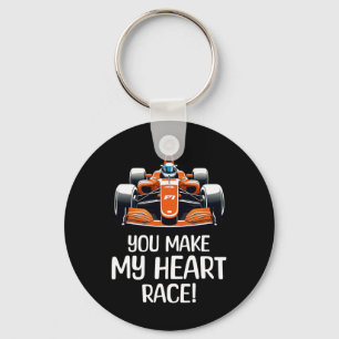 You Make My Heart Race Funny Valentine Racing Love Key Ring