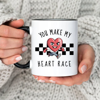 You Make My Heart Race Funny Valentine's Day Mug