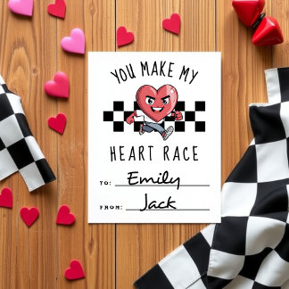You Make My Heart Race To From Valentine's Day Holiday Card