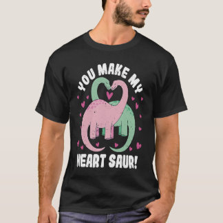 You Make My Heart Saur Cute Dinosaur Valentine's D T-Shirt