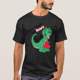 You Make My Heart Saur Valentine's Day Dinosaur T T-Shirt