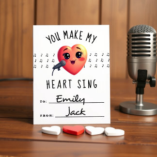 You Make My Heart Sing To From Valentine's Day Holiday Card
