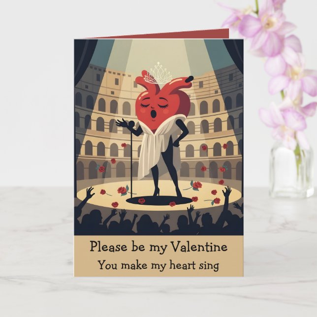 You make my heart sing Valentine Card (Orchid)