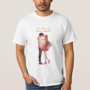 You Make My Heart Smile Anime Couple T-Shirt