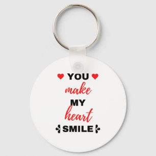 You Make My Heart Smile Black Key Ring
