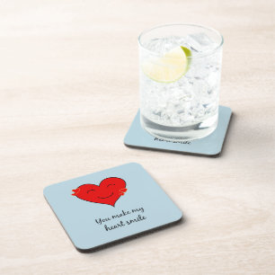 You make my heart smile coaster