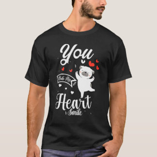 You Make My Heart Smile Cute Dog  Valentines Day T-Shirt