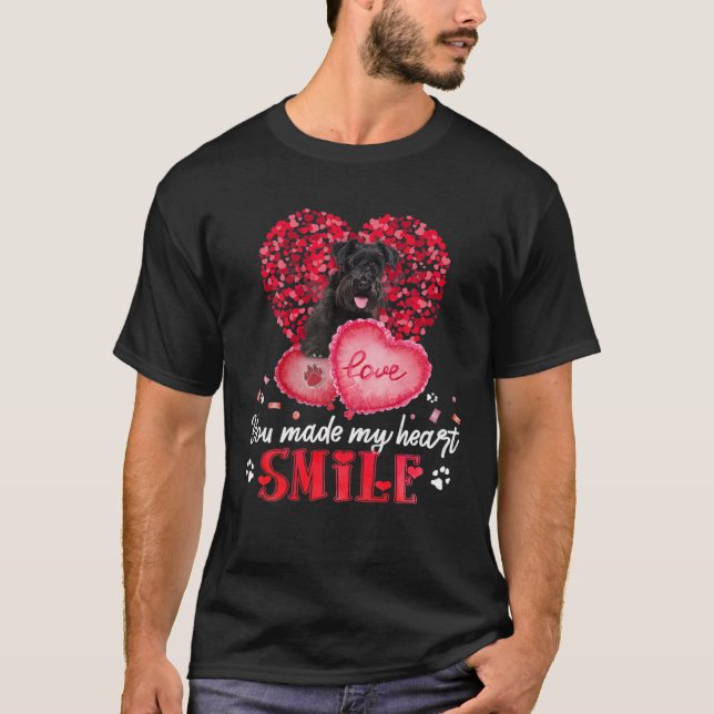 You Make My Heart Smile Miniature Schnauzer With H T-Shirt (Front)