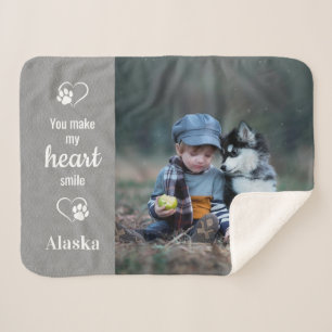 You Make My Heart Smile - Pet Photo Dog Lover Sherpa Blanket