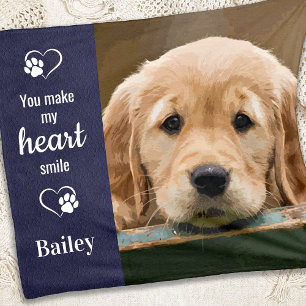 You Make My Heart Smile - Pet Photo Fleece Blanket