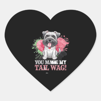 YOU MAKE MY TAIL WAG Dog Heart Sticker