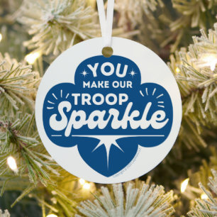 You make our troop sparkle  metal tree decoration