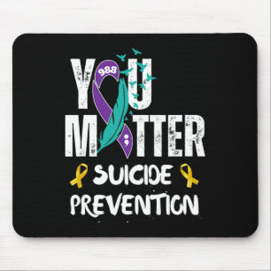 You Matter 988 Suicide Prevention Awareness Ribbon Mouse Mat