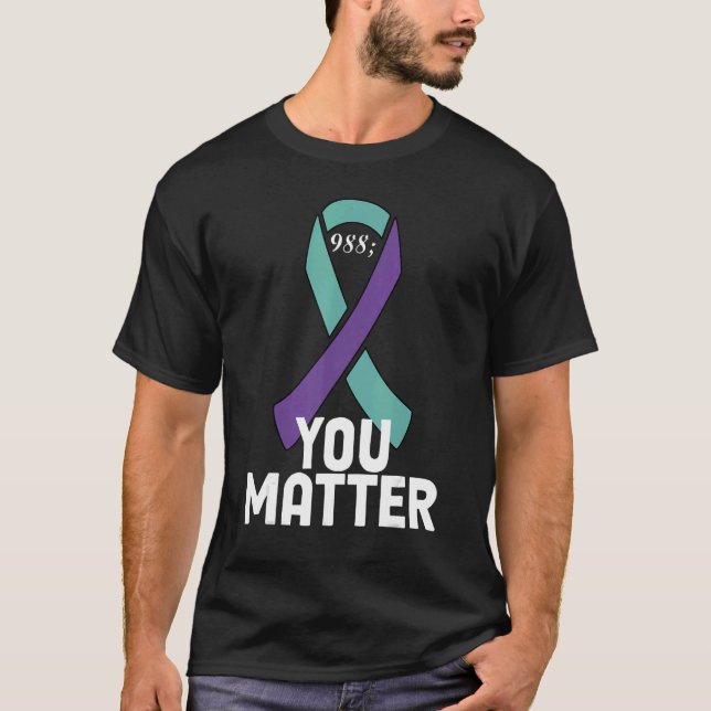 You Matter 988 Suicide Prevention Awareness Ribbon T-Shirt (Front)