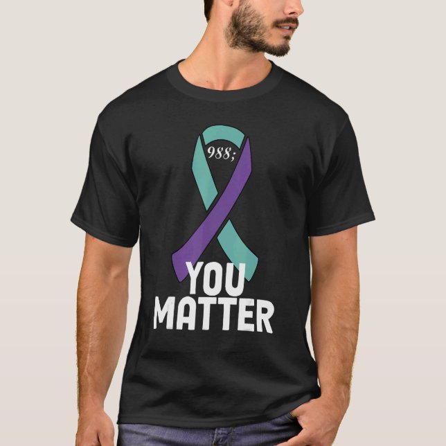 You Matter 988 Suicide Prevention Awareness Ribbon T-Shirt (Front)