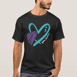 You Matter Heart Semicolon 988 Suicide Prevention T-Shirt