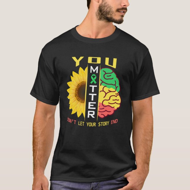 You Matter Mental Health Awareness Sunflower Green T-Shirt (Front)