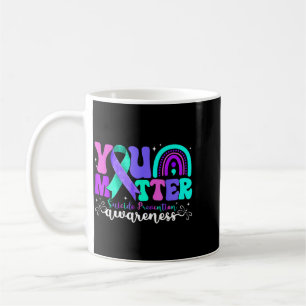 You Matter Prevention Awareness Teal Purple Ribbon Coffee Mug