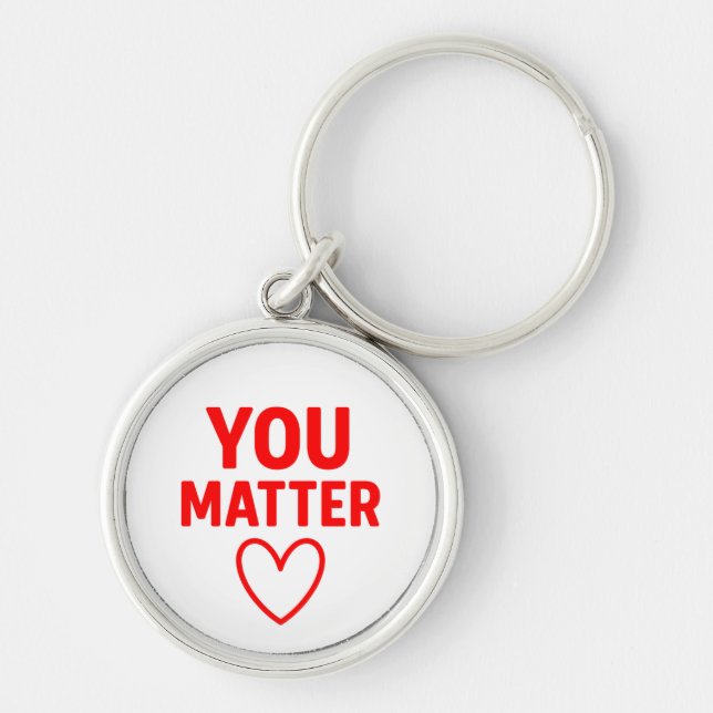 You Matter” Red Heart Positivity Key Ring (Front)