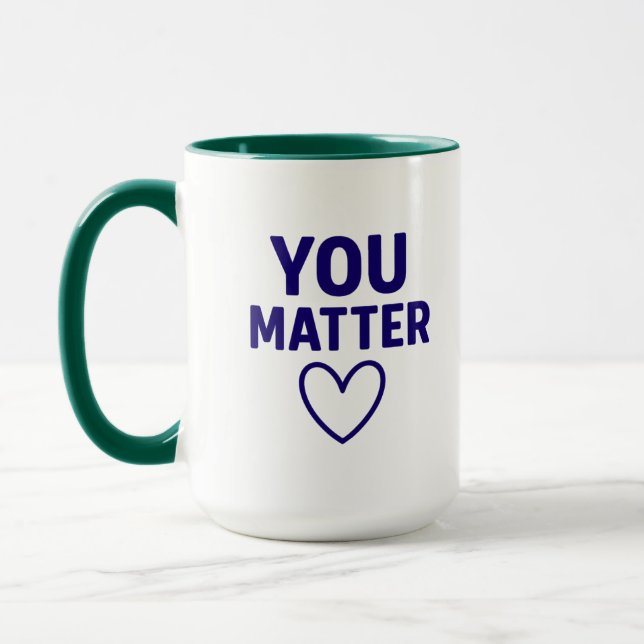 You Matter” Red Heart Positivity Mug (Left)