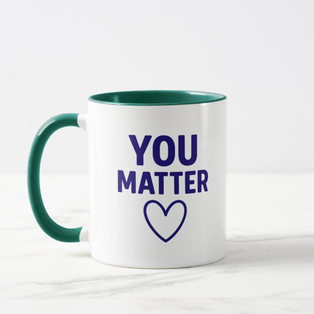 You Matter” Red Heart Positivity Mug (Left)