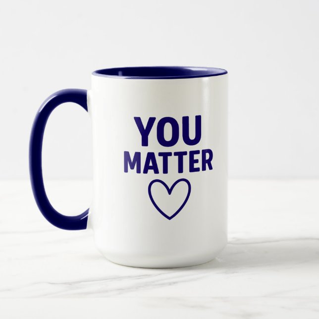 You Matter” Red Heart Positivity Mug (Left)
