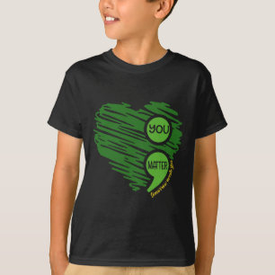 You Matter Semicolon Heart Retro Mental Health Awa T-Shirt