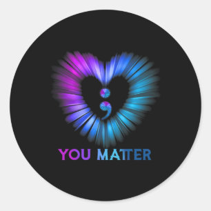 You Matter Suicide Awareness And Prevention Semico Classic Round Sticker