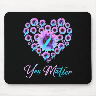 You Matter Suicide Prevention Teal Purple Awarenes Mouse Mat